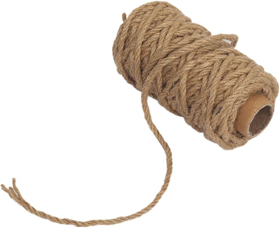 Tenn Well Strong Natural Jute Twine, 4mm Thick 66 Feet Long Jute String Rope Roll for Garden, Arts & Crafts, Home Decor, Packaging : Office Products