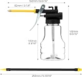 QWORK 2 Pack 250ml Transparent Oil Can with Rigid & Flexible Spouts view 6