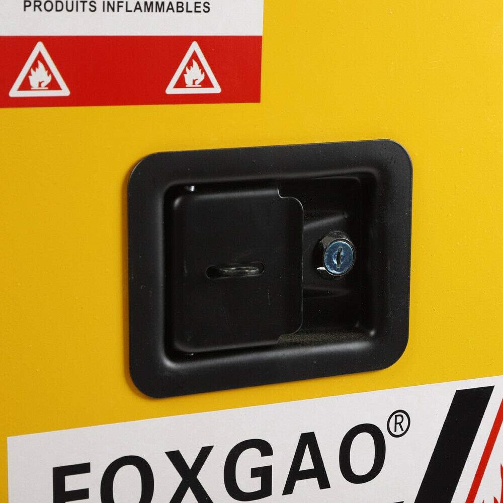 Adjustable Shelf Yellow 4 Gallon Safety Storage Steel Cabinet Flammable Cabinet Galvanized Steel 1 Door Safety Cabinet 564646cm Adjustable Shelf Flammable Storage Cabinet Spill Response Kits