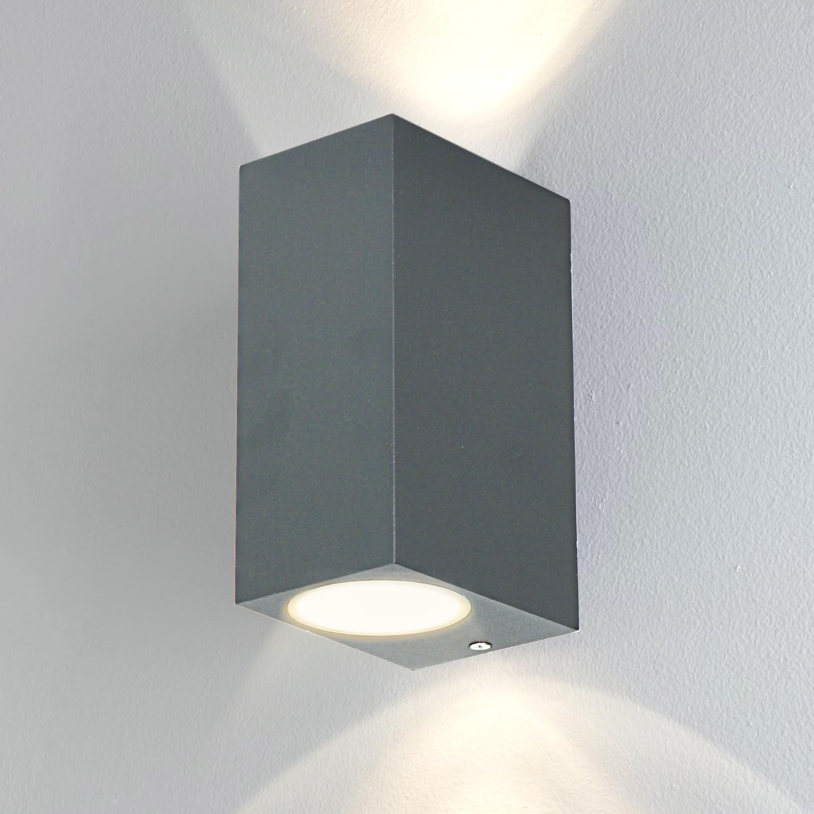 Kerry Outdoor Wall Lights, Outside Wall Light Mains Powered, Up Down External Lighting, IP44 Waterproof Anthracite Modern Rectangle Lamp, GU10 Wall Mounted Garden Lights for Front Door, Proch(No Bulb) — image 1
