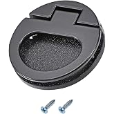 METALLIXITY Flush Ring Pull Handles(43.5mm/1.71") 1Pcs, Zinc Alloy Flush Pull Slam Latch with Screws - for Drawer Sliding Door, Black