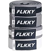FLKKY BJJ Belt for Kids and Adult,Brazilian Jiu Jitsu Belt with Sleeve Bar for Ranking Stripes IBJJF Competition Approved