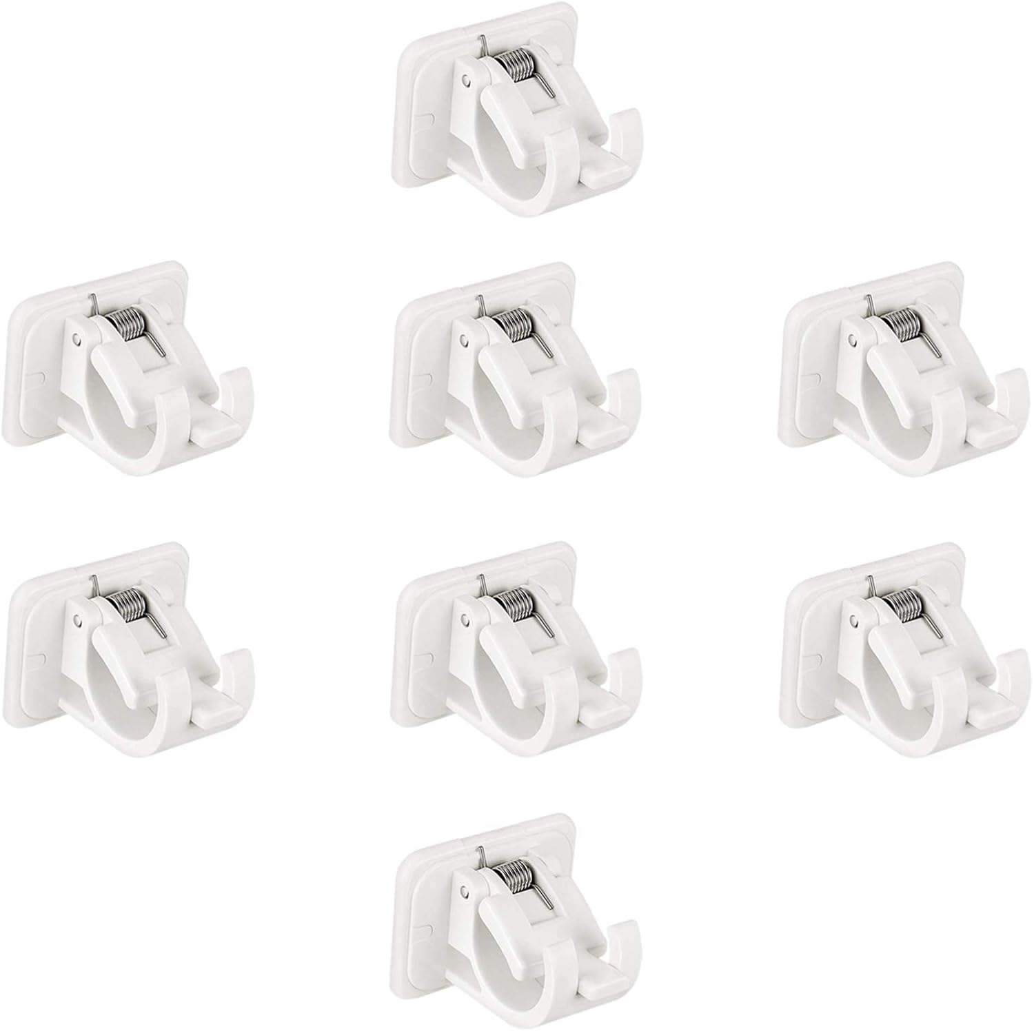 zybest Self Adhesive Curtain Rod Bracket Holder,8pcs No Drill Curtain Rod Bracket Wall Mount Holder for Home Bathroom Hanging net Curtain,Party, Garden Decoration: Home & Kitchen
