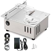 MIUPWULA Mini Table Saw, 96W Portable Precision Craft Table Saw，1/2" Adjustable Cut Depth，Seven Speed Adjustable Power Supply &amp; Angle Adjust 4* Blades, Available for Wood/PCB/Acrylic/Plastic