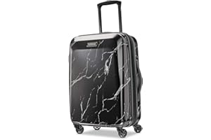 American Tourister Moonlight Hardside Expandable Luggage with Spinner Wheels, Black Marble, Carry-On 21-Inch