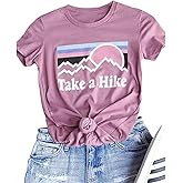 Xiaomomo Womens Take A Hike Printed Short Sleeves T-Shirt Casual Camping Hiking Graphic Tee Tops