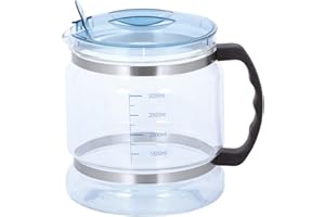 Clear Glass Water Filter Pitcher 1 Gallon, Distilled Water Jug with Scale, Replacement Carafe for Distillers, Portable with H