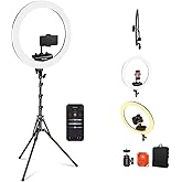 NEEWER Professional 18 Inch Ring Light with Tripod Stand Phone Holder Compatible with iPhone, 45W Remote Shutter App Control,