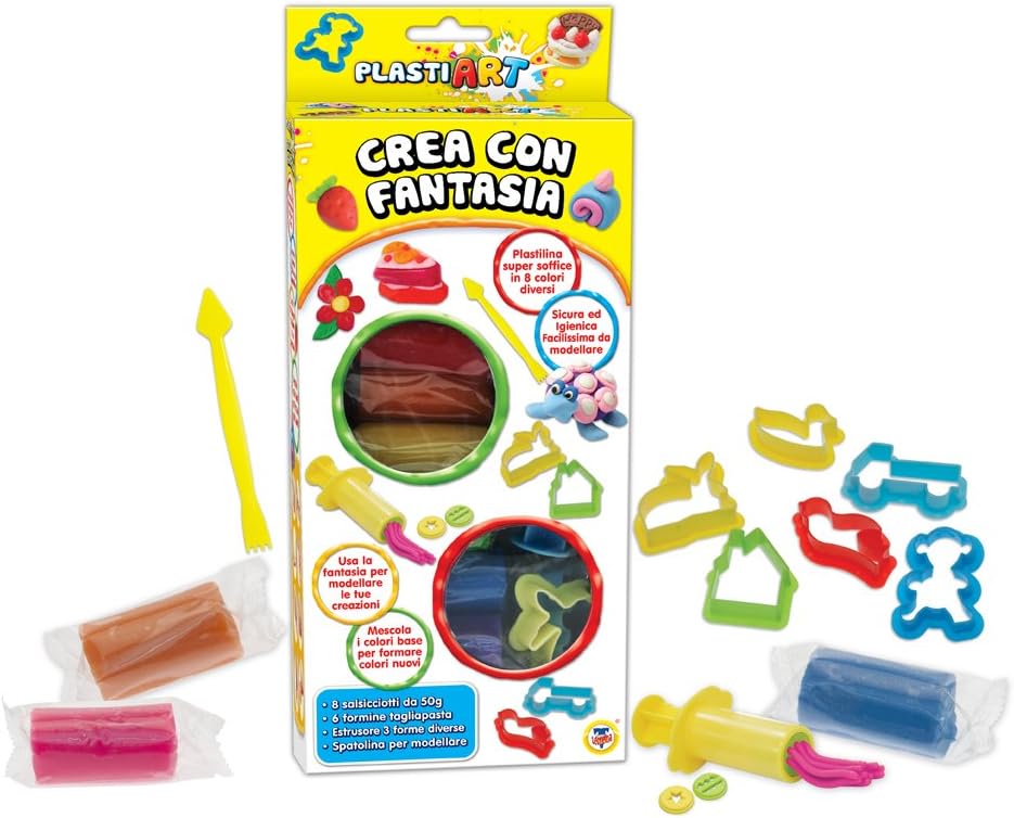 TEOREMA 63922 - PlastiArt Crea con Fantasia con 8 Colours of Plastiline and many Moulds
