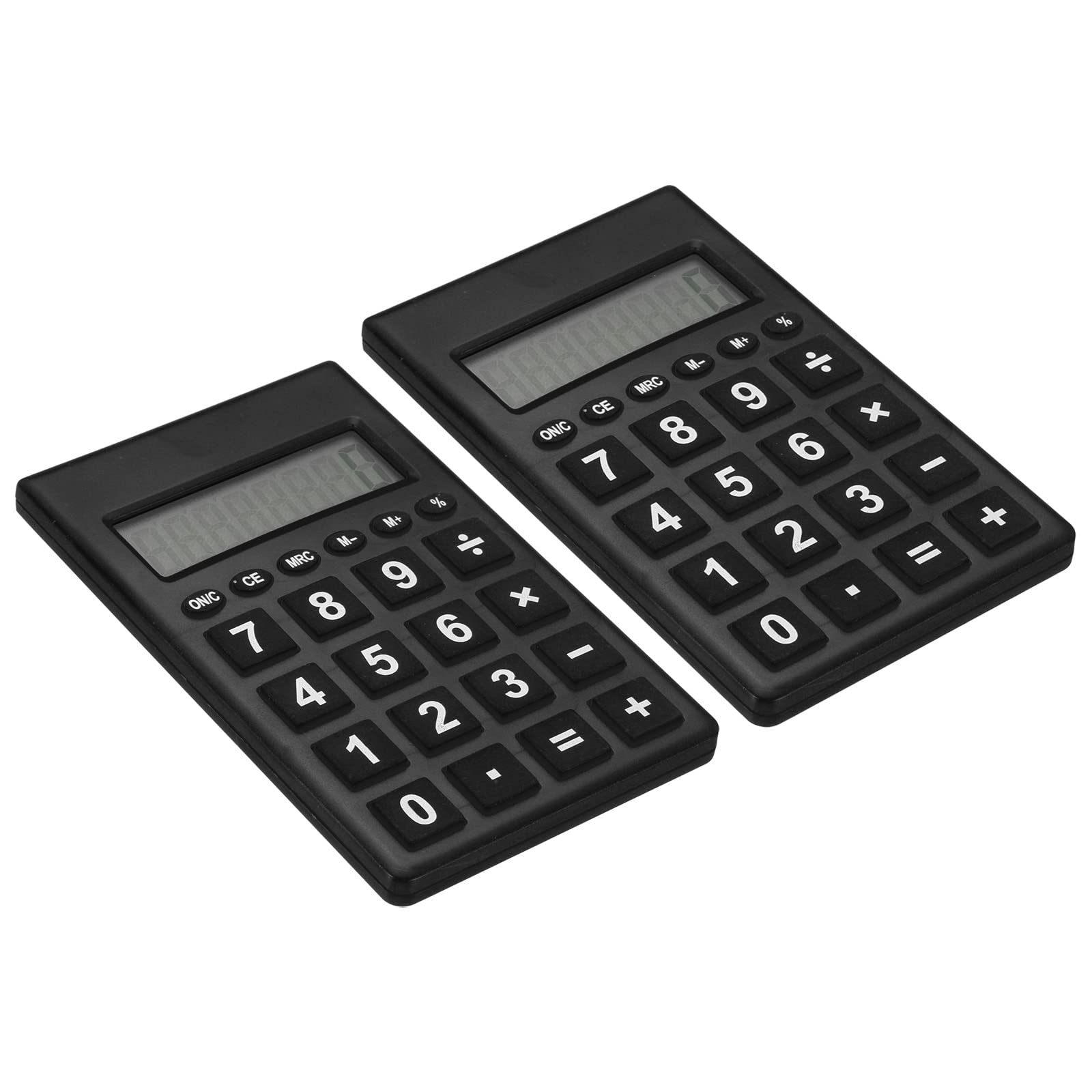 PATIKIL Desktop Calculator, 2 Pack Large 8 Digit LCD Display Portable Desk Calculator Standard Function for Home Office Style 2, Black