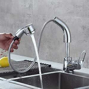 Grifo de cocina – Mango único con un agujero para tirar hacia afuera