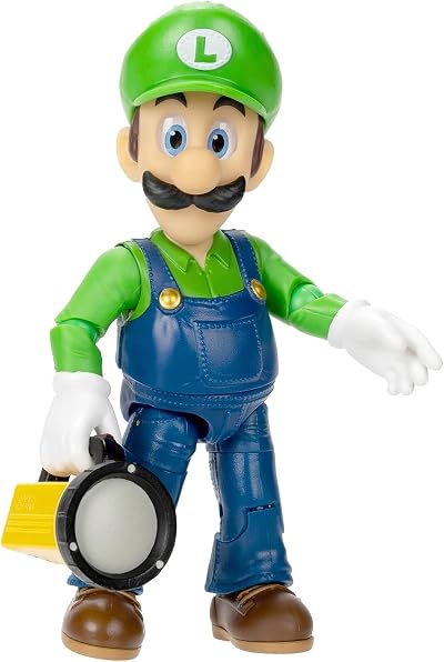 The Super Mario Bros Movie Luigi Action Figure 5in with Flashlight Accessory