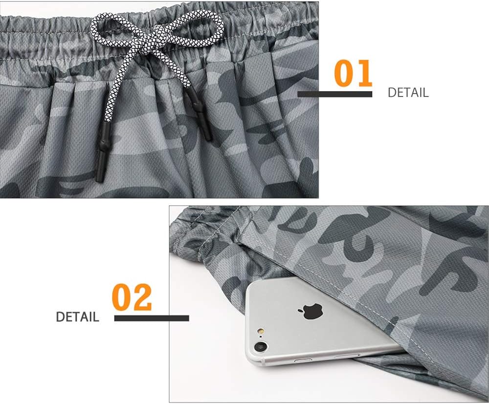 Surenow Mens Running Shorts，Workout Running Shorts for Men，2-in-1 Stealth Shorts，7-Inch Gym Yoga Outdoor Sports Shorts: Clothing