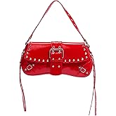 Verdusa Women's Y2K Purse Trendy Goth Studded Punk Leather Shoulder Bag 2000s Purse