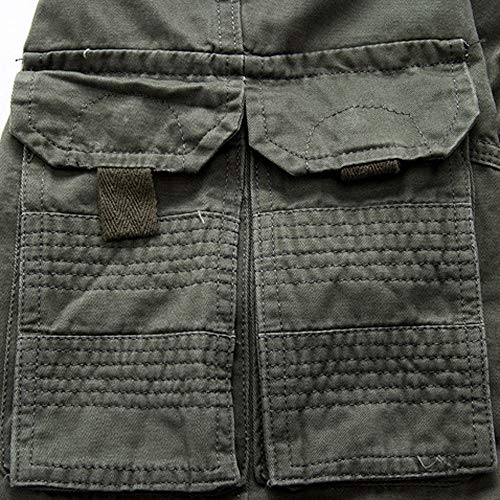iYYVV Mens Fashion Casual Cotton Multi-Pocket Outdoors Work Trouser Cargo Long Pants