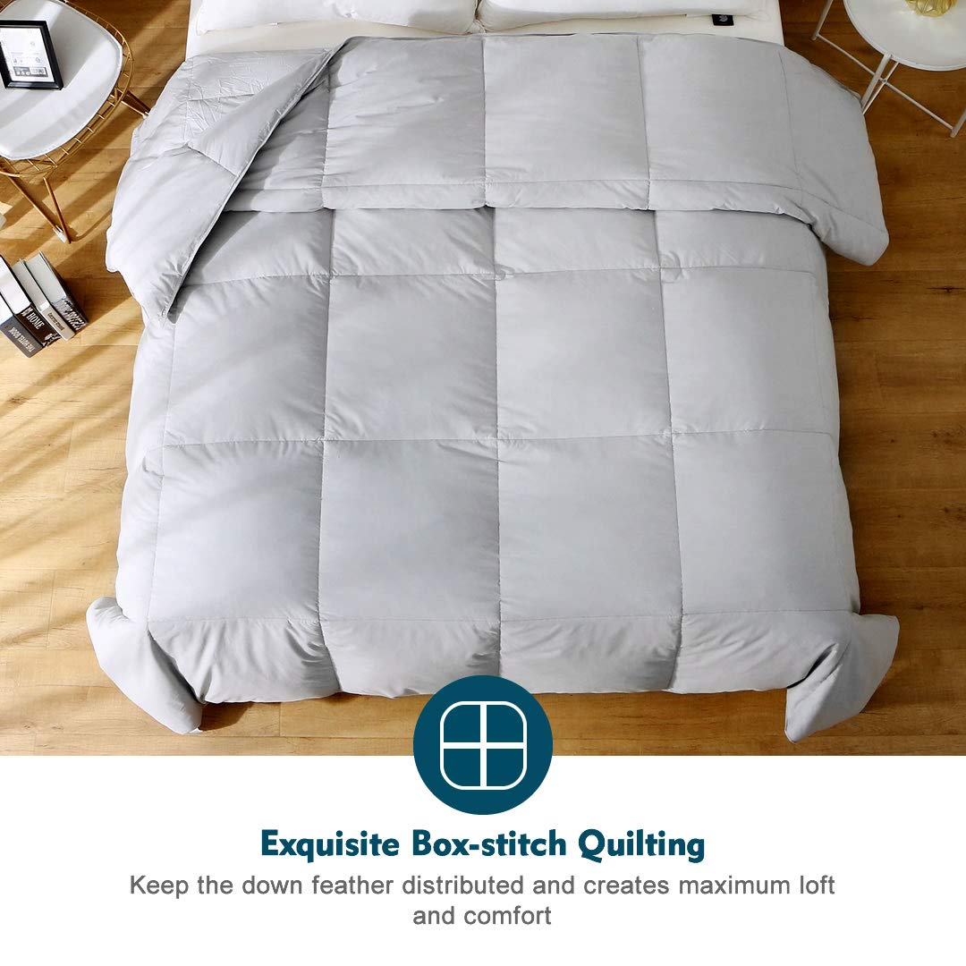 Oaken-Cat Gray Feathers Down Comforter California