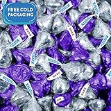 Bulk Chocolate Purple and Silver Foil Dark and Milk Chocolate HERSHEY'S KISSES Candies 1 lb
