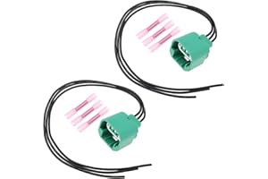 Micro Traders 2pcs 3-Pin Car Headlight Connector Wiring Harness 28cm 68064997AA Compatible with Dodge RAM 1500 2500 3500 2009