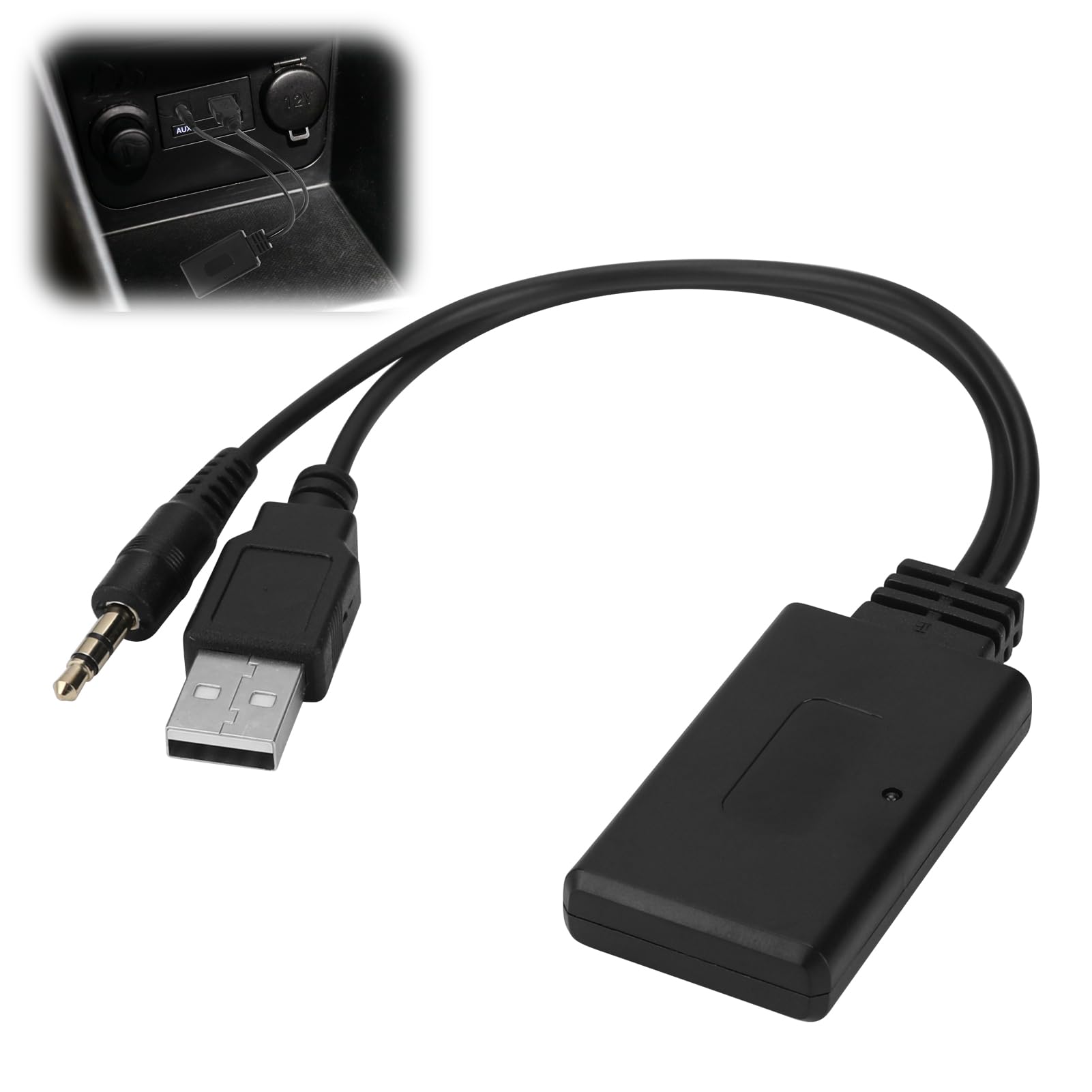 Bluetooth AUX Adapter, Wireless 3.5mm Bluetooth Receiver AUX Audio Bluetooth Cable 5.0 Music Receiver HIFI Stereo Audio Adapter Universal for Car BMW E90 E91 E92 E93 and Other Car Models