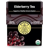 Buddha Teas Organic Elderberry Tea - Herbal Tea, Caffeine Free | 18 ct. Microplastic Free. Rich berry flavor with mild tartness.