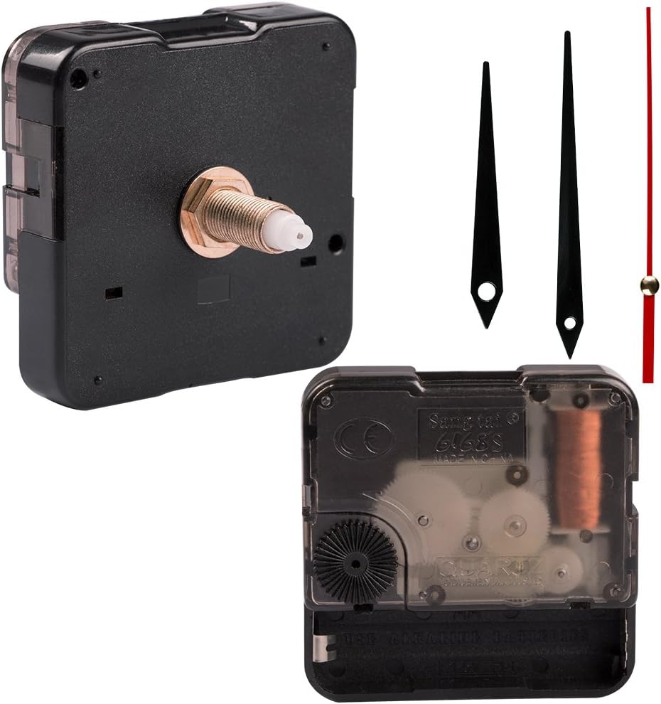 URlighting Clock Movement Quartz Clock Mechanism Replacement DIY Repair Kit with Clock Hands 1/2 Inch Maximum Dial Thickness, 15/16 Inch Hand Shaft Length, for Repairing, Replacing or Making a Clock