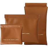 OULIGET Small Purse Makeup Bag for Women,Elastic Open Close Storage Bag Mini Travel Storage Bag,Waterproof Organizer Pouch for Lipstick Cosmetics Headphones Jewelry,3 Pieces,Brown