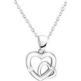 SOFIA MILANI - Solid 925 Sterling Silver Necklace for Women - with Zirconia Stone - Heart Pendant - N0544