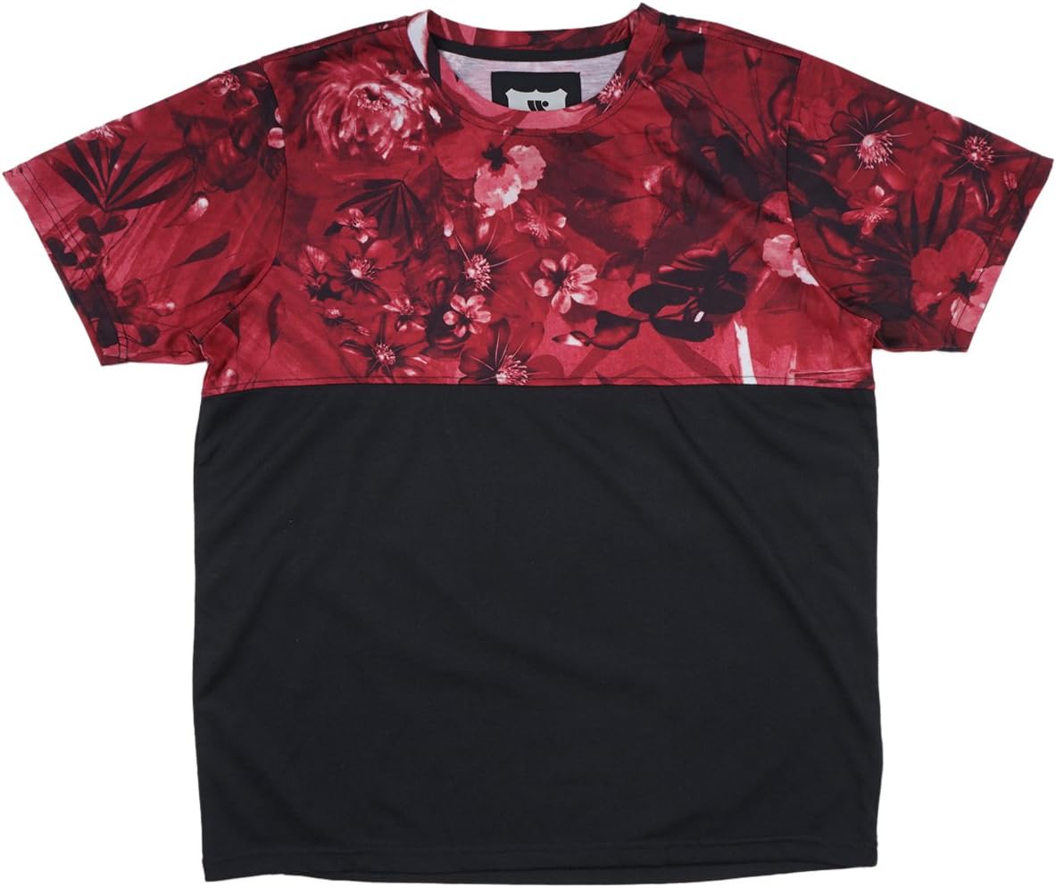 Mens Waimea Half Floral Sublimated T-Shirt Black XL