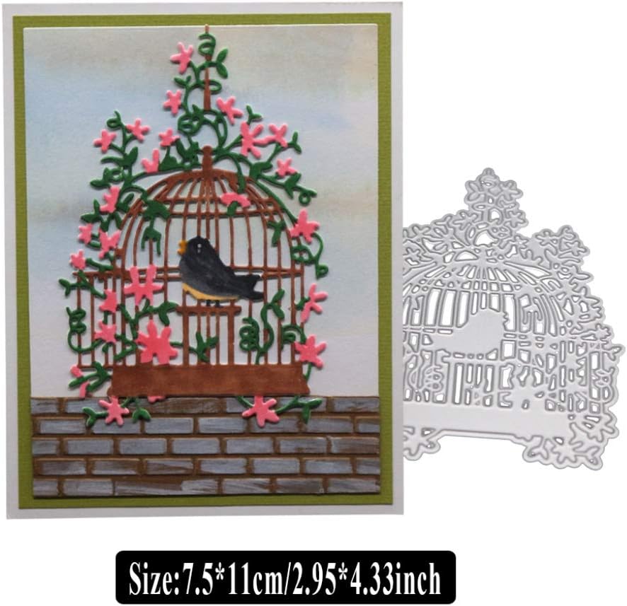 Birdcage Cutting Dies, YESSKO Metal Die Cut Stencil Pattern Template Mould for Card Making DIY Embossing Scrapbooking Paper Birthday Festival Decor New