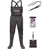 Lekesky Fly Fishing Chest Waders with Boots for Men Women, US Sizes 5–14,2-Ply Nylon/Pvc Waterproof Waders
