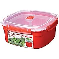 Sistema Microwave Collection Steamer, Large, 13.6 Cup, Red, BPA Free Cook and Serve Container