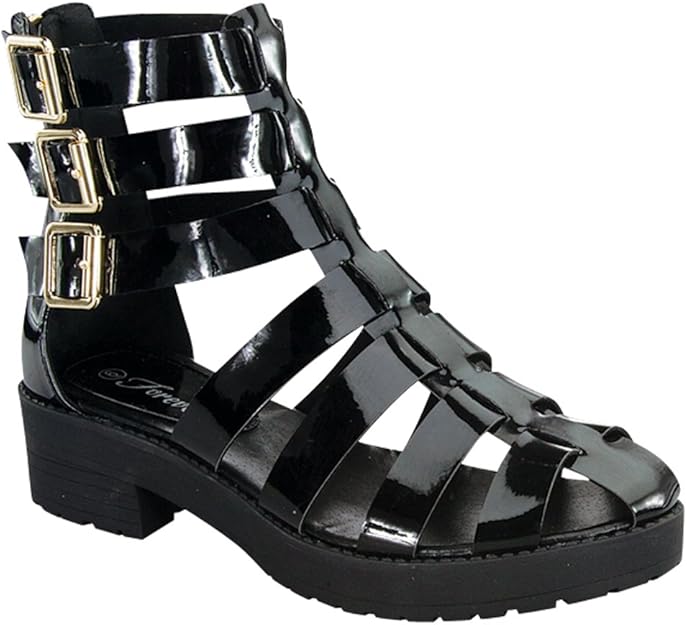Amazon.com | FOREVER Women's Hot Strappy Gladiator Comfort Sandal Caged Heel Shoes | Sandals