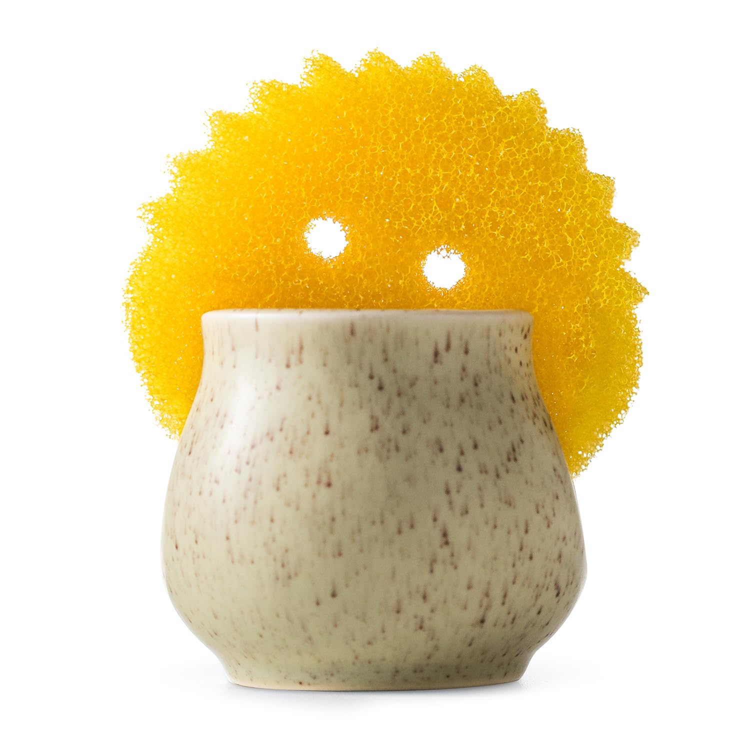 Photo 1 of Zoeeker Ceramic Dish Sponge Holder, Sponge Caddy for Kitchen Sink Brush Organizer Scrub Dish Rack for Scrubbers, Bathroom, Sink, Yellow