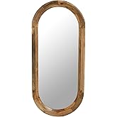 Creative Co-Op Oval Wall Mirror with Mango Wood Frame