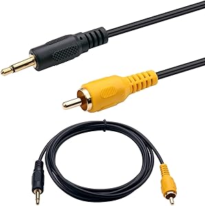 3.5mm to RCA Cable - iGreely 3.5mm 1/8 inch Mono Male Plug to RCA Male Jack Audio Cable Cord Gold Plated 1.8m (6Ft)