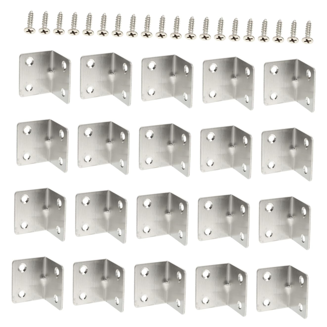 HEMOTON 90° Right Angle Set for Drywall 20pcs Steel Corner with Screws DIY Furniture Fixings