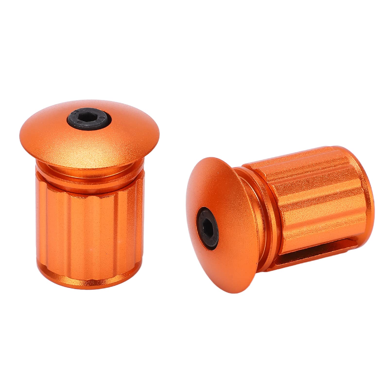 BROLEO Bike Handlebar Plug, Durable Aluminum Alloy Bike Handlebar End Caps Firm Lightweight for 18‑20mm/0.7‑0.8in Handlebars (Orange)