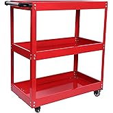 ERFEI 3 Tier Rolling Tool Cart on Wheels, Heavy Duty Utility Cart,Steel Mobile Service Tool Organizer Cart for Garage,Worksho