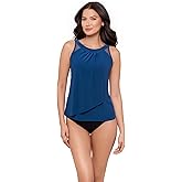 Miraclesuit Women's Swimwear Ursula Hidden Underwire Mesh Detail Tankini Bathing Suit Top