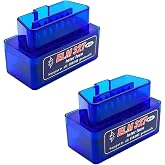 NYTKL 2 PCS ELM327 OBDII Car Auto Diagnostic Scanner, Professional Wireless Bluetooth Scan Tool Failure Detector, OBD2 Engine Fault Code Reader for Android Windows, Car Accessories