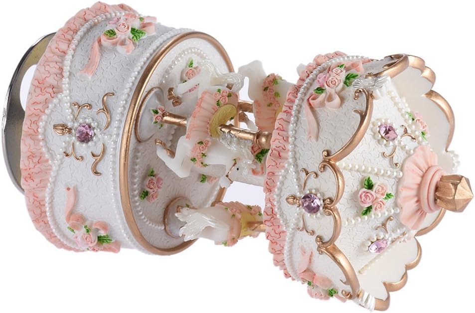 Musfunny Carousel Horse Music Box: Carousel Music Box for Kids with Color Changing LED Lights - Image 5