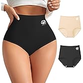 BOKIOW Cotton Underwear for Women High Waist Soft Breathable Full Coverage Brief Stretch Ladies Panties Multipack,S-XXL