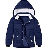 Wyeysyt Boy's Winter Coat Hooded Kids Puffer Jacket Thicken Warm Ski Snow Jacket