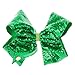 JoJo Siwa Large Green Sequin St Patricks Day Signature Hair Bow Dance Hair Bow Cheerleader Bow