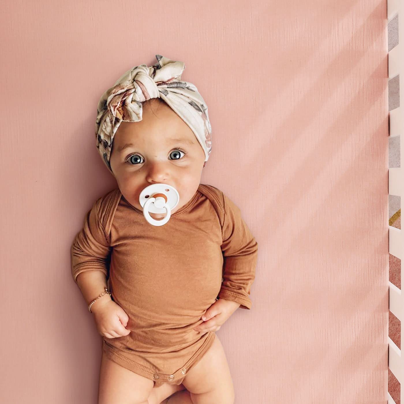 GRSSDER Soft Muslin Crib Sheet 1 Pack, 100% Cotton Crib Sheets for Girls, Fit Standard Crib Mattresses 52