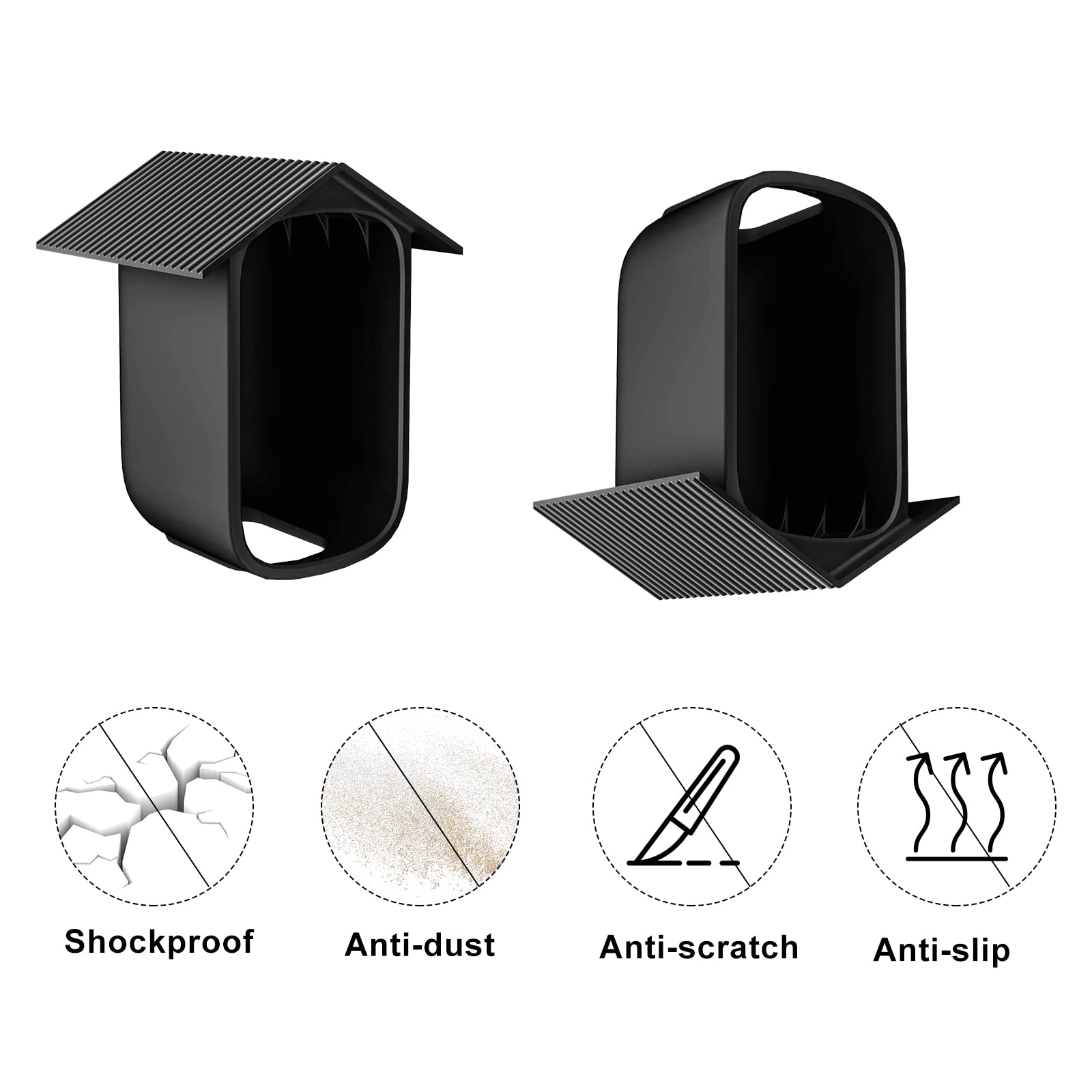 RUNEAY 2 Stück Wetterfeste Silikonhülle für EufyCam 2C/2C Pro,Schwarz Silikon-schutzhülle Wasserdicht und UV-Schutz Home Outdoor Camera für Innen- und Außenbereich 5