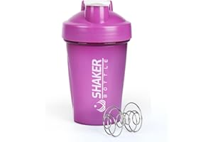 XTKS Shaker Bottle, 400ml Small Protein Shaker Cup with Mixing Ball for Smooth blending, Leak-Proof GYM Workout Water Bottles for protein& Smoothie Shake，Bpa Free (13oz / Purple)