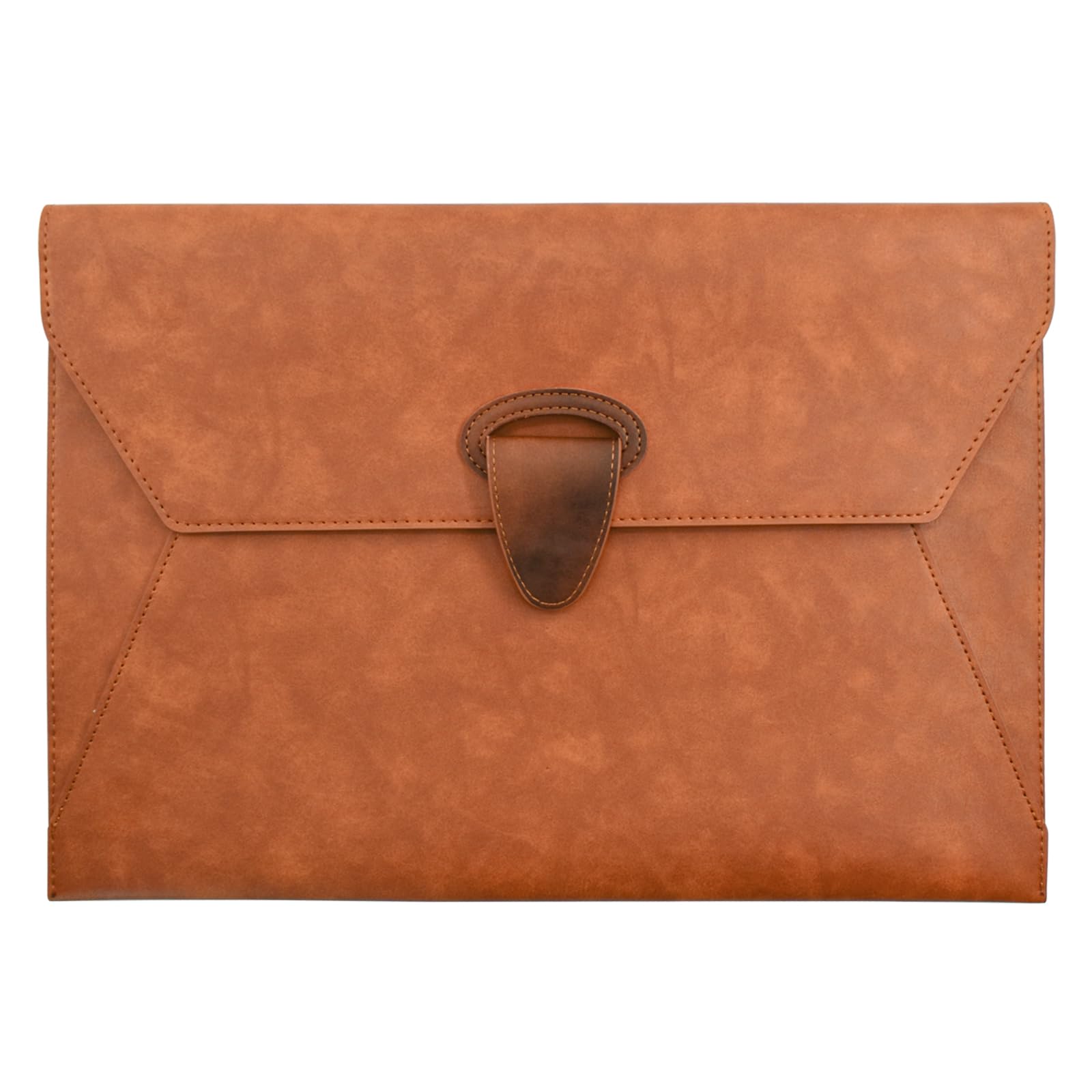 Photo 1 of VANRA PU Leather File Folder Document Organizer Holder Waterproof Filing Envelope Case with 2 Pockets, A4 Portfolio Folder with Magnetic Snap Button Closure (Brown)