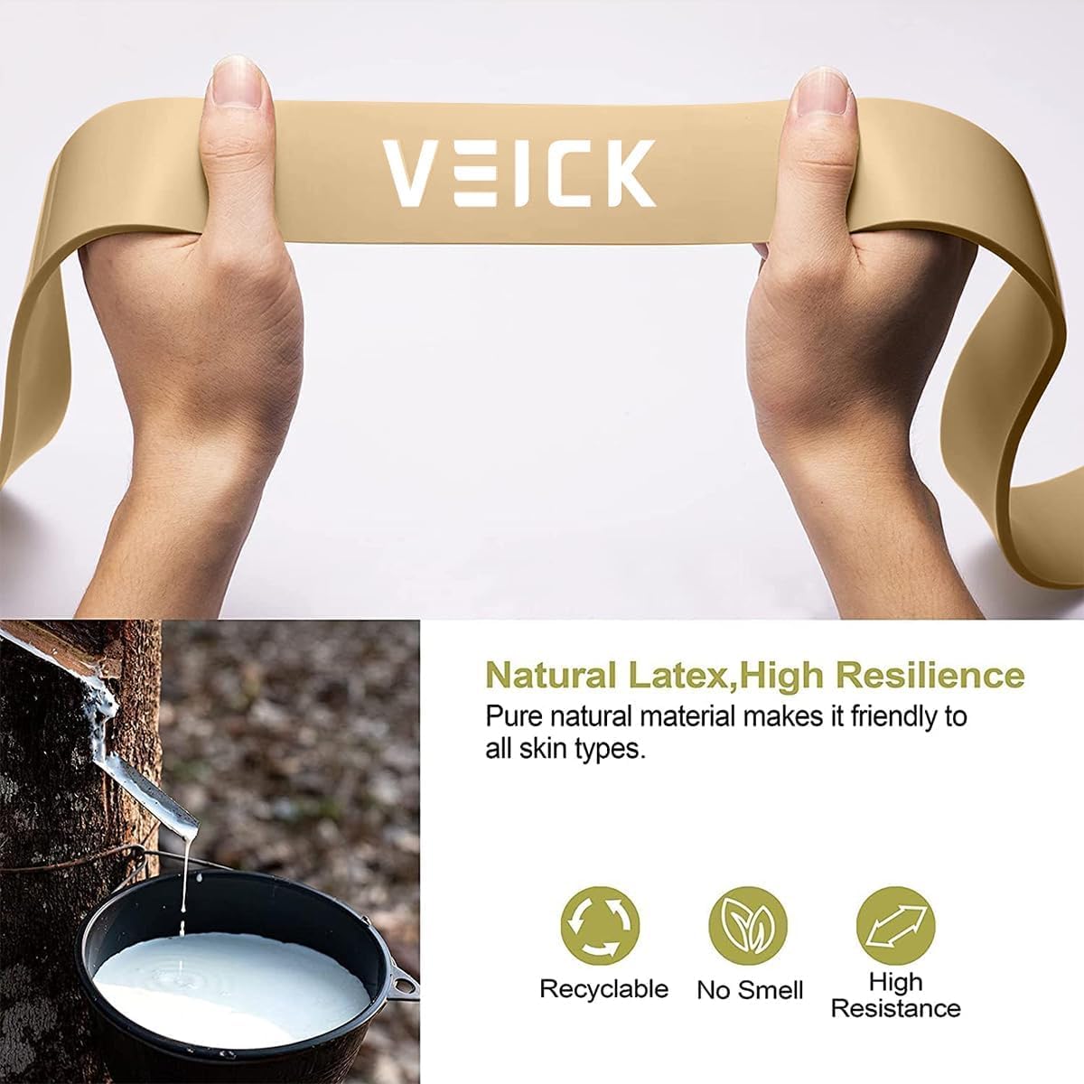 VEICK Resistance Bands for Working Out, Exercise Bands, Workout Bands, Pull Up Assistance Bands, Long Heavy Stretch Bands Set for Men and Women, Power Weight Gym at Home Fitness Equipment