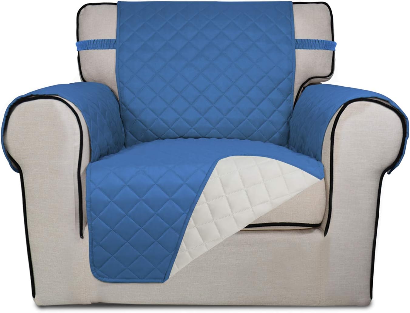 PureFit Reversible Quilted Sofa Cover, Water Resistant Slipcover Furniture Protector, Washable Couch Cover with Non Slip Foam and Elastic Straps for Kids, Dogs, Pets (Chair, Gray/LightGray): Furniture & Decor
